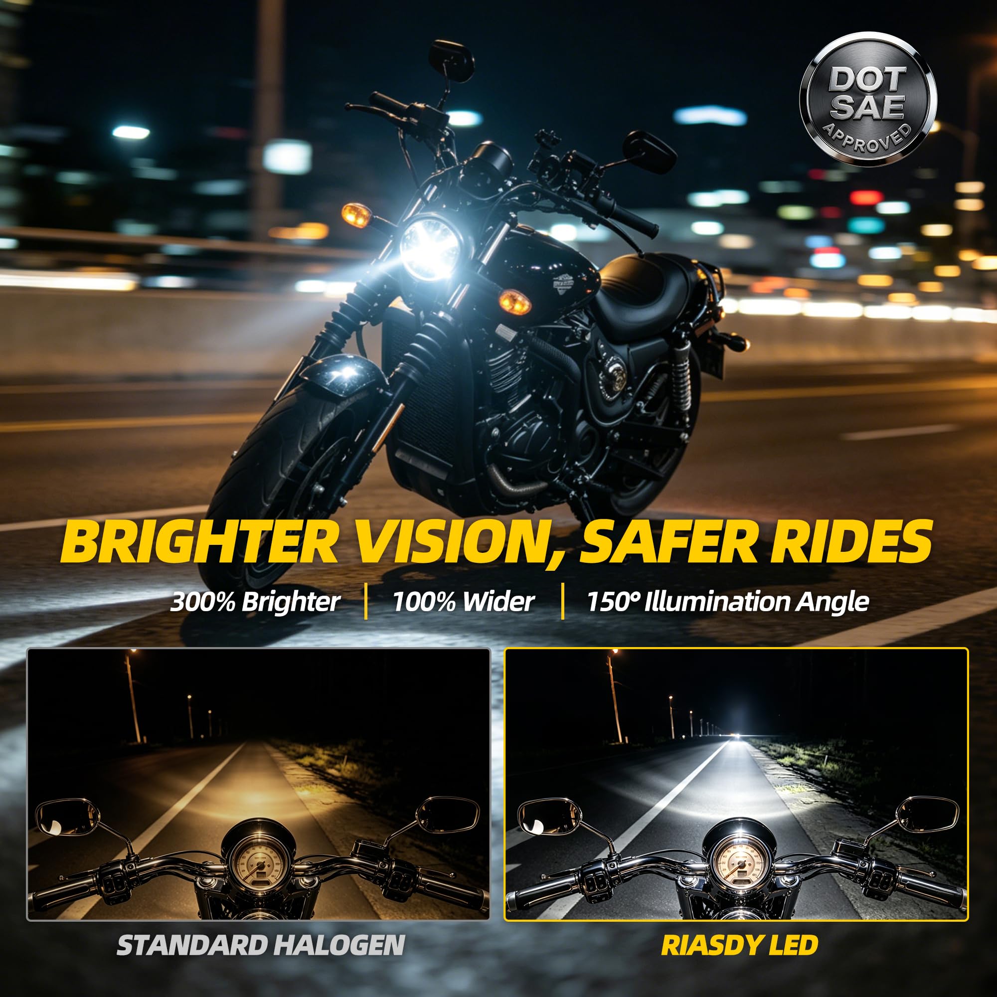 Amazon.co.jp: Riasdy 5-3/4インチ LED ヘッドライト Xスタイル DRL